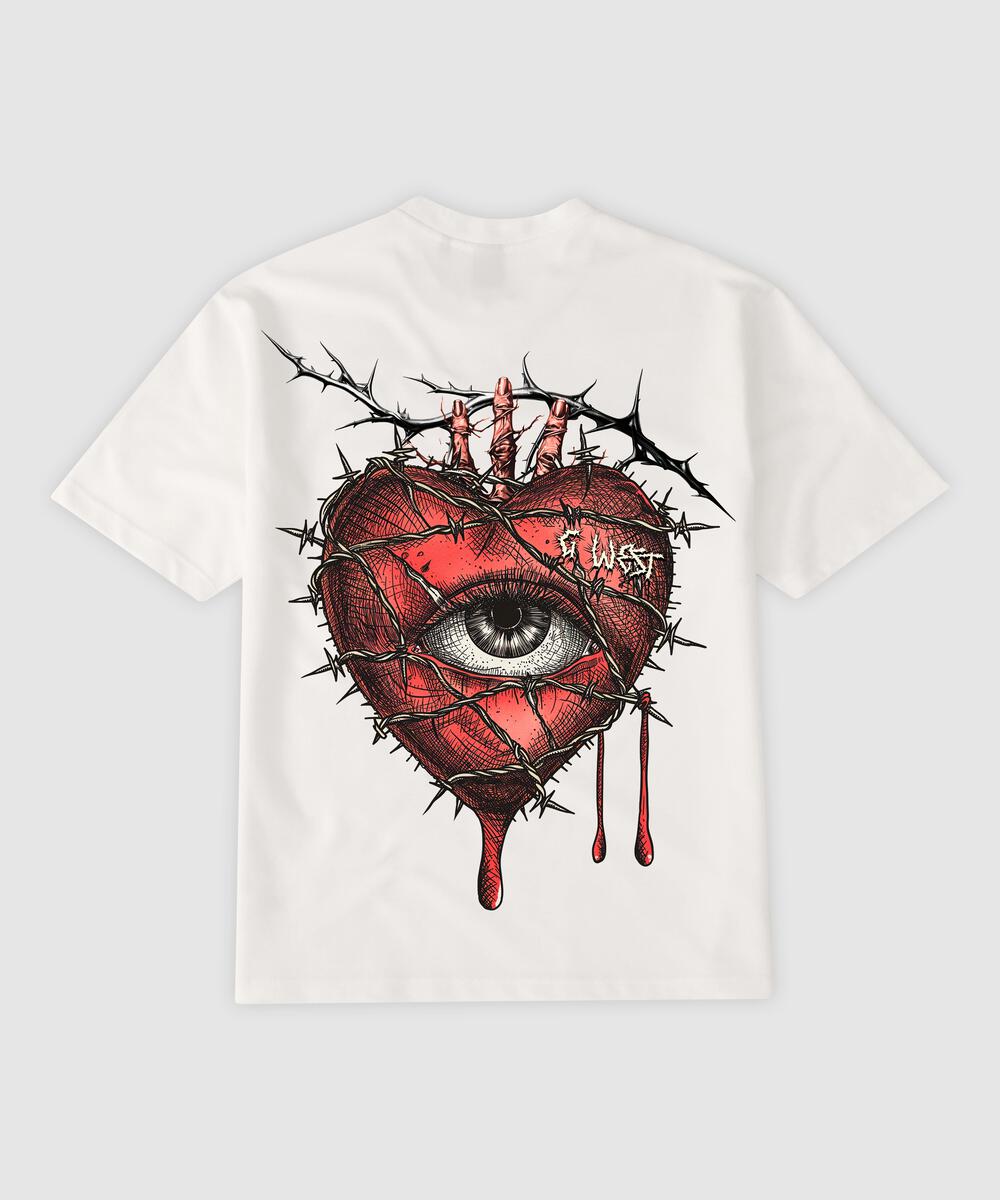 G WEST WIRE HEART T-SHIRT