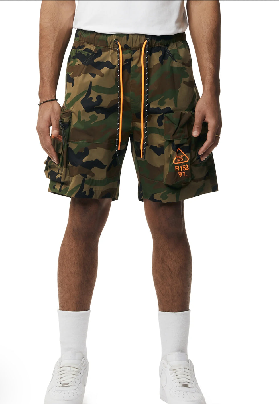 Utility Windbreaker Cargo Shorts - Wood Camo