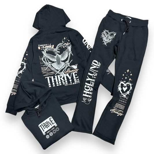 Thrive Stacked Sweatsuit Black