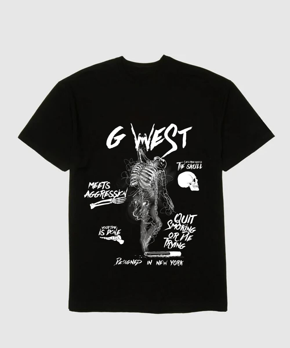 G West Smoke Skeleton Life T-Shirt