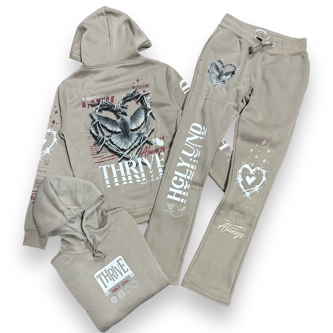 Thrive Stacked Sweatsuit Fog