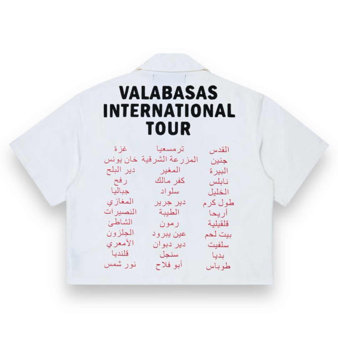 VALABASAS TOUR CROP BUTTON DOWN